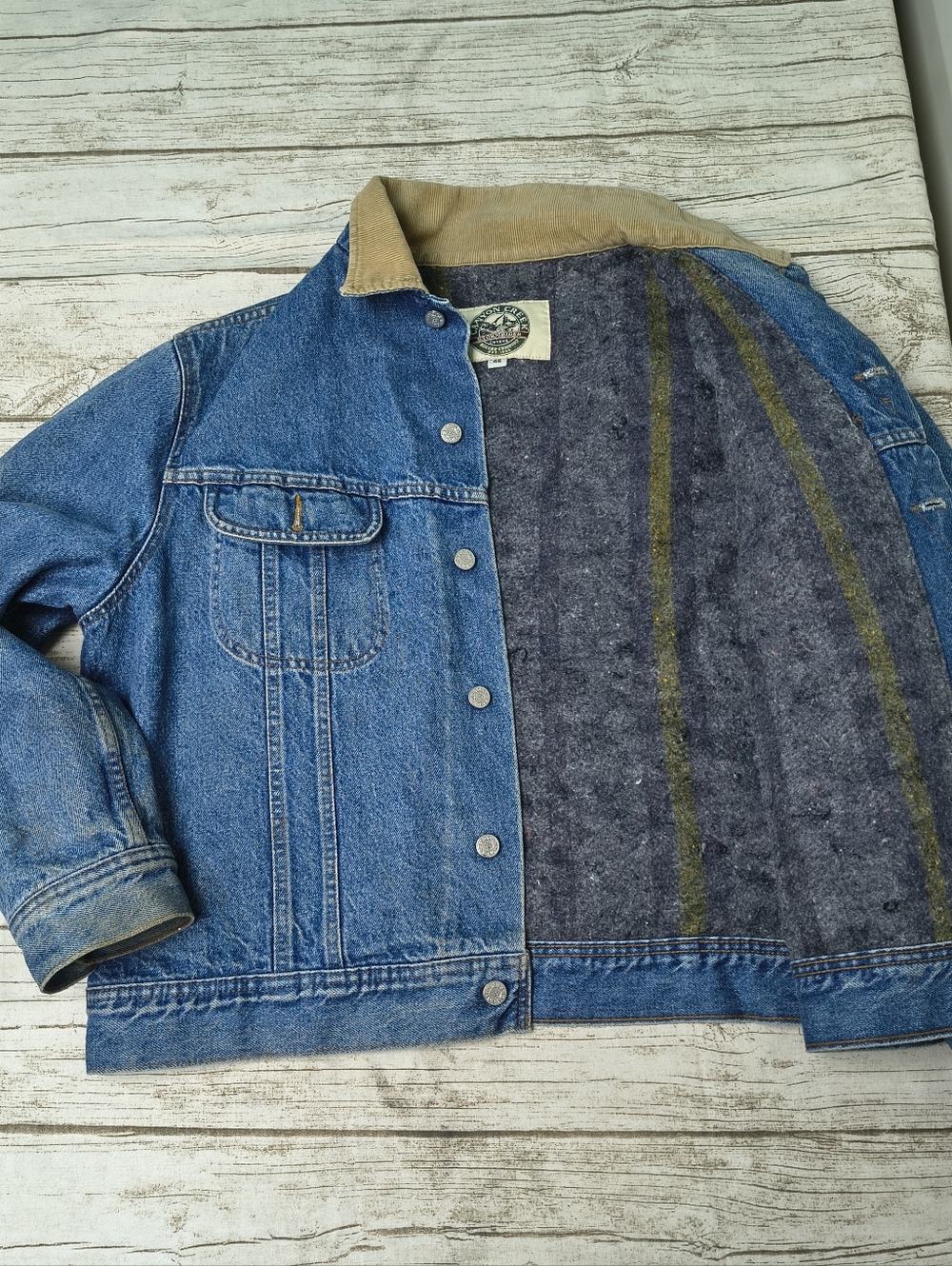 Vintage Canyon Creek Stormrider Blanket Lined Denim Jacket Size 46